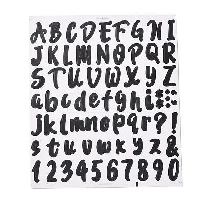 Number & Alphabet & Sign PVC Waterproof Self-Adhesive Sticker DIY-I073-04A-1