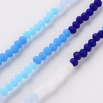 Opaque 7 Colors Frosted Glass Beads Strands LS-FGLA-T002-02A-A04-1