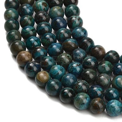 Natural Chrysocolla Beads Strands G-G475-A03-6mm-1