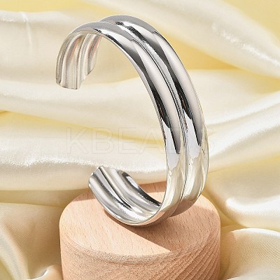 304 Stainless Steel Cuff Bangles for Women BJEW-B108-07P-1