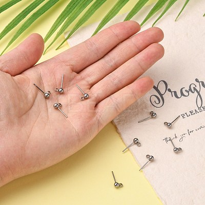 Non-Tarnish 304 Stainless Steel Stud Earring Findings STAS-E026-3-1