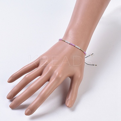 Nylon Thread Braided Beads Bracelets BJEW-JB04350-M-1