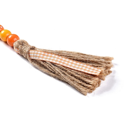 Thanksgiving Day Theme Wooden Beaded Pendant Decorations HJEW-K036-01A-1