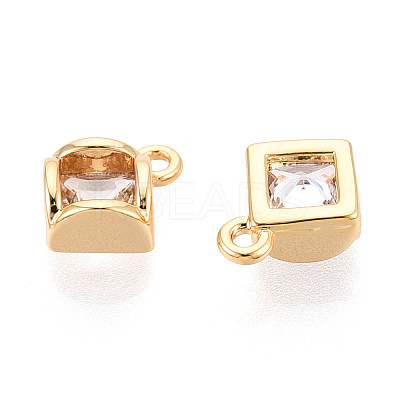 Brass Micro Pave Cubic Zirconia Charms KK-N263-65G-1