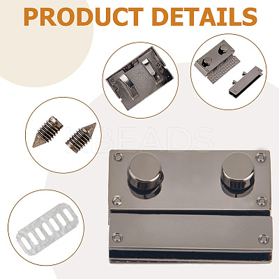 Zinc Alloy Twist Bag Lock Purse Catch Clasps PURS-WH20003-001B-1