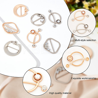 8Pcs 8 Style Alloy Resin Imitation Pearl Slide Buckles JEWB-GA0004-76-1