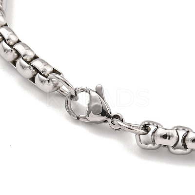 Tarnish Resistant 201 Stainless Steel Box Chain Bracelets for Women BJEW-R318-03C-P-1