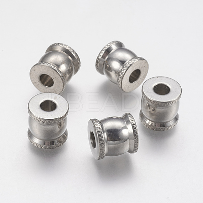 Tarnish Resistant 201 Stainless Steel European Beads STAS-F141-07P-1