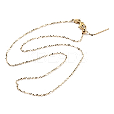 Ion Plating(IP) Adjustable 304 Stainless Steel Cable Chain Necklaces NJEW-K270-06G-1