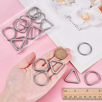 18Pcs 3 Styles Stainless Steel Linking Rings STAS-AR0002-66-1