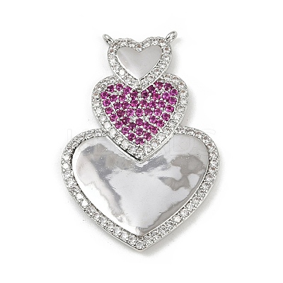 Brass Micro Pave Cubic Zirconia Pendants KK-M322-39P-1