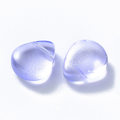 Transparent Spray Painted Glass Beads GLAA-T016-29E-1