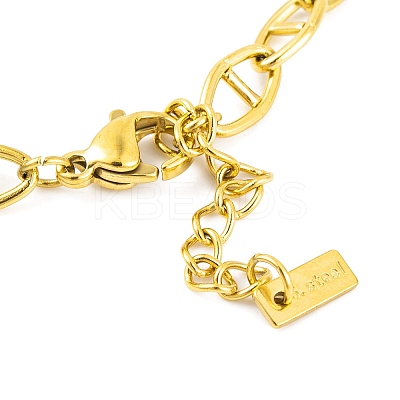 Ion Plating(IP) 304 Stainless Steel Mariner Link Chain Bracelets for Women LS-BJEW-A013-01G-1