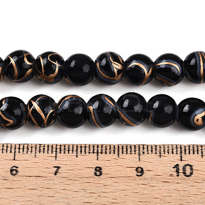 Baking Paint Glass Beads X1-DGLA-N010-8mm-10-1