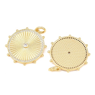 Brass Micro Pave Cubic Zirconia Pendants KK-C162-062G-02-1