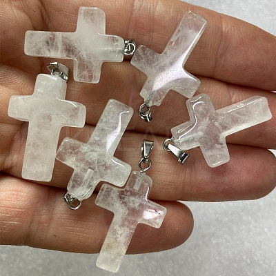 Natural Quartz Crystal Pendants G-PW0006-02P-01-1