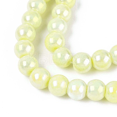 Electroplate Opaque Glass Beads Strands EGLA-T026-8mm-05D-1
