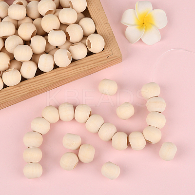 Natural Unfinished Wood Beads WOOD-PA0001-16B-1