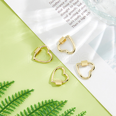 4Pcs Brass Screw Carabiner Lock Charms KK-DC0004-65-1