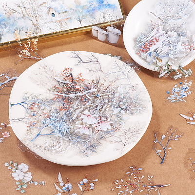 100Pcs Story of Four Seasons PET Stickers Self-Adhesive Stickers DIY-TA0003-69A-1