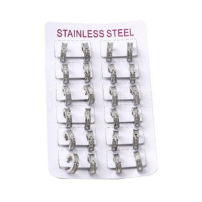 304 Stainless Steel Hoop Earrings EJEW-L302-03C-P-1