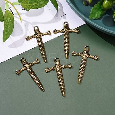 Tibetan Style Metal Dagger Pendants LS-MLF1306Y-1