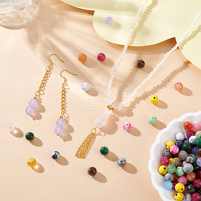 Natural & Synthetic Mixed Gemstone Beads G-NB0001-47-1