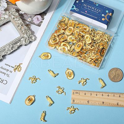 90Pcs 3 Style Tibetan Style Alloy Pendants FIND-SC0005-88G-1