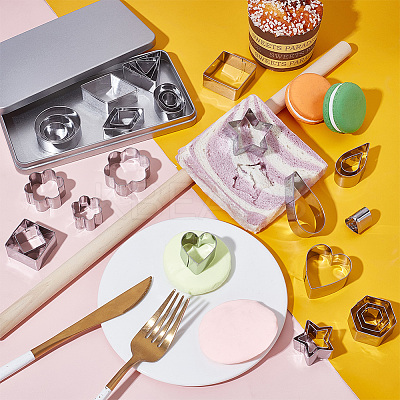 30Pcs 10 Styles Stainless Steel Cookie Cutters DIY-WH0591-098-1