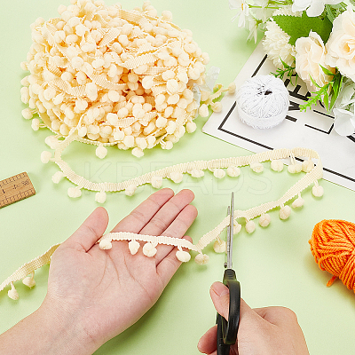 Nylon Pom Pom Ball Tassel Lace Ribbon DIY-WH0580-31C-1
