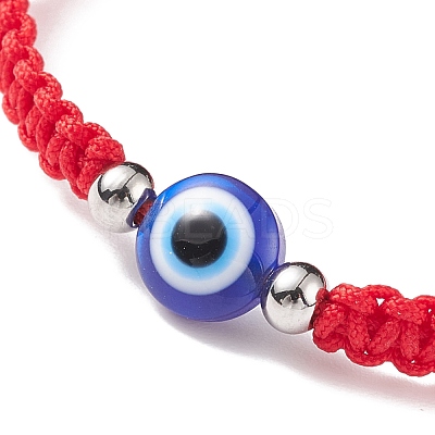 Resin Evil Eye Braided Bead Bracelet BJEW-JB08424-02-1