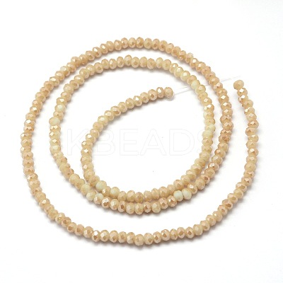 Faceted Rondelle Full Rainbow Plated Electroplate Glass Beads Strands EGLA-M004-2mm-A12-1