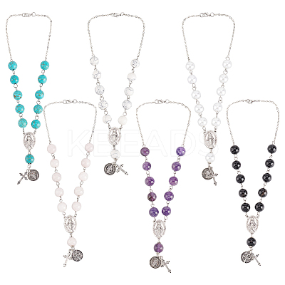 Gemstone Beads Pendant Decoration HJEW-AB00039-1
