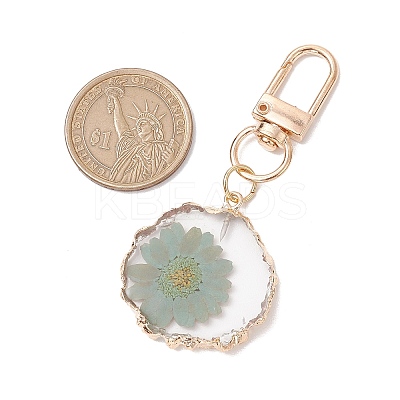 Inner Dried Flower Resin Pendant Decoration HJEW-JM02663-01-1
