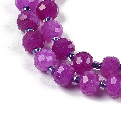 Natural Dyed White Jade Beads Strands G-H057-A20-03-1