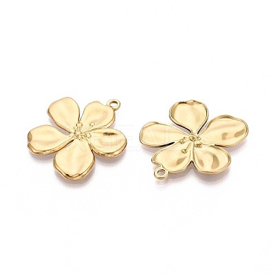 304 Stainless Steel Flower Pendants X-STAS-T067-30G-1