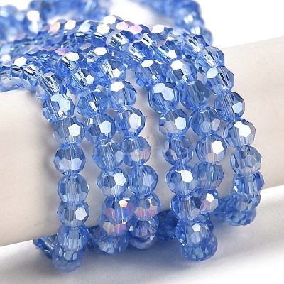 Electroplate Glass Beads Strands EGLA-R016-4m-17-1