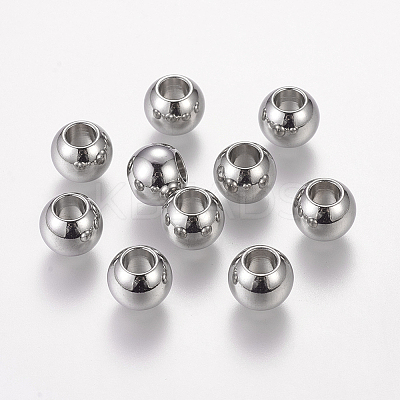 Tarnish Resistant 304 Stainless Steel European Beads LS-STAS-E034-1-1