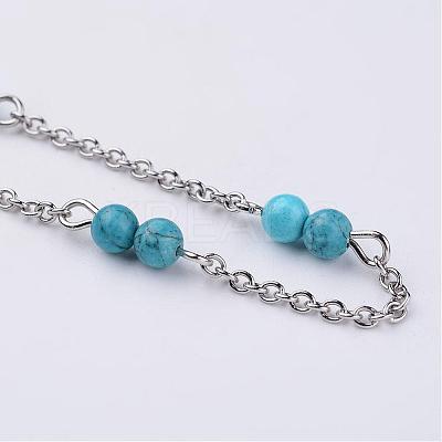 304 Stainless Steel Chain Anklets AJEW-AN00170-01-1