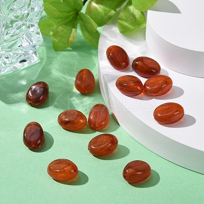 Oval Imitation Gemstone Acrylic Beads OACR-R052-11-1