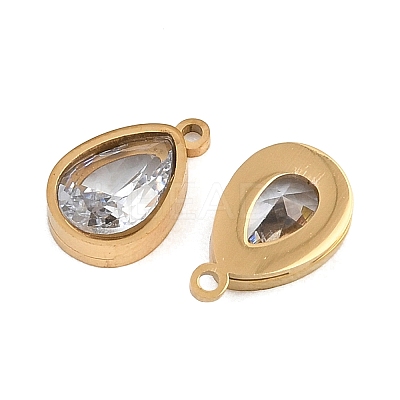 Plated 304 Stainless Steel & Glass Pendants GL-CBA5A59-01G-01-1