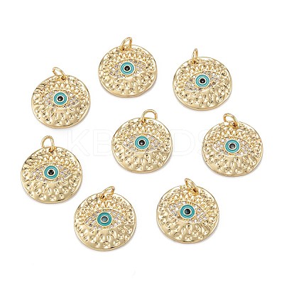 Brass Micro Pave Clear Cubic Zirconia Pendants X-ZIRC-A020-01G-1