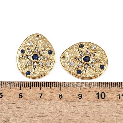 304 Stainless Steel Crystal Rhinestone & Dyed Natural Lapis Lazuli Pendants X-STAS-F322-14G-01-1