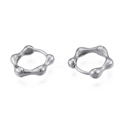 Non-Tarnish 316 Surgical Stainless Steel Bamboo Stick Hoop Earrings for Men Women EJEW-N052-06-1