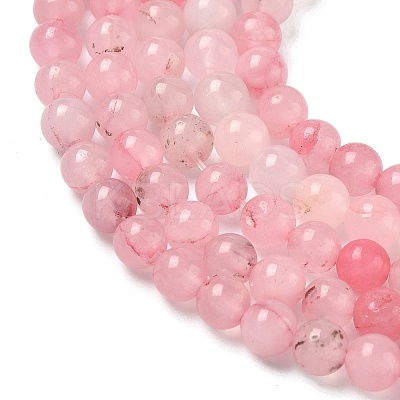 Natural Rose Quartz Dyed Beads Strands LS-G-B046-07-6MM-1