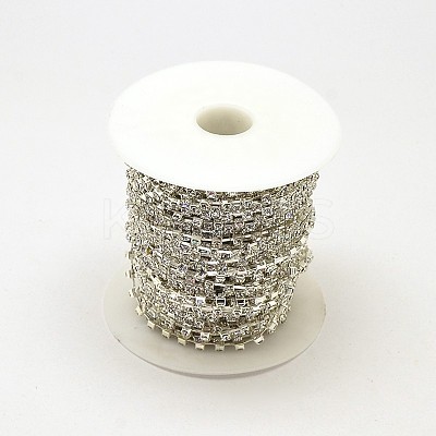 PVD Vacuum Plating Brass Rhinestone Cup Strass Chains KK-M131-04B-1