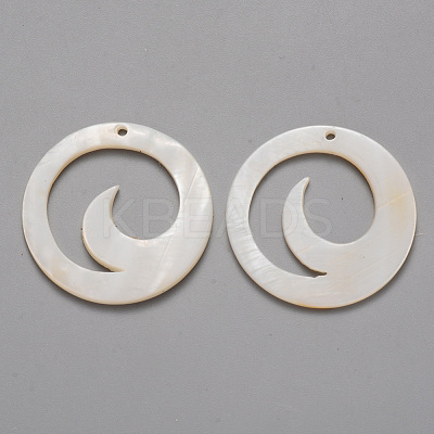 Natural Freshwater Shell Pendants X-SHEL-R021-07-1
