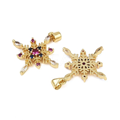 Brass Micro Pave Cubic Zirconia Pendants KK-S526-45G-1