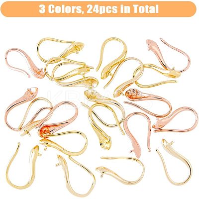 10 Pairs 2 Colors Rack Plating Brass Earring Hooks EJEW-FH0001-05-1