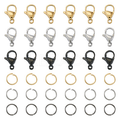 60Pcs 304 Stainless Steel Lobster Claw Clasps STAS-TA0001-46B-1